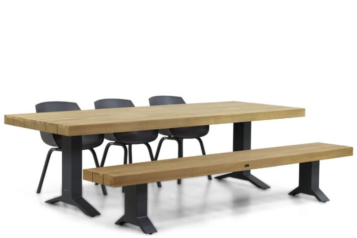 Lifestyle Garden Furniture Salina/Superior 260 cm dining tuinset 5-delig – Grijs-antraciet