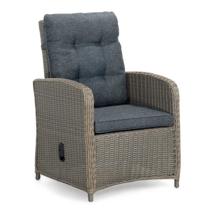 Denza Furniture Bilbao dining tuinstoel | wicker | verstelbaar | Ash Grey – Antraciet