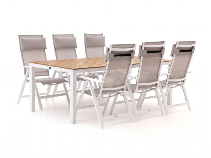 Bellagio tuinmeubelen Avenza/Fidenza 220cm dining tuinset 7-delig verstelbaar