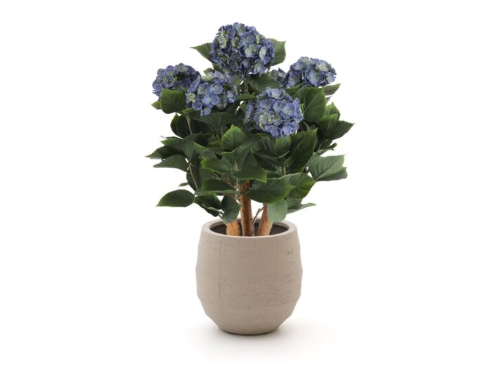 Designplants/Luca Lifestyle Hortensia kunstplant (h:65cm) met Bordo Balloon bloempot Laagste prijsgarantie! – Blauw