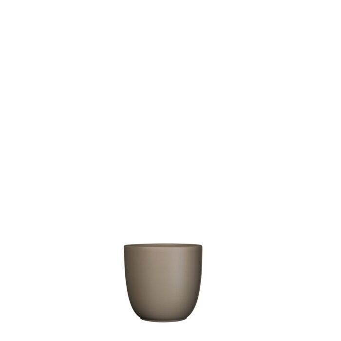 Mica decorations Bloempot Pot rond es/7 tusca 7.5 x 8.5 cm taupe mat Mica – wit