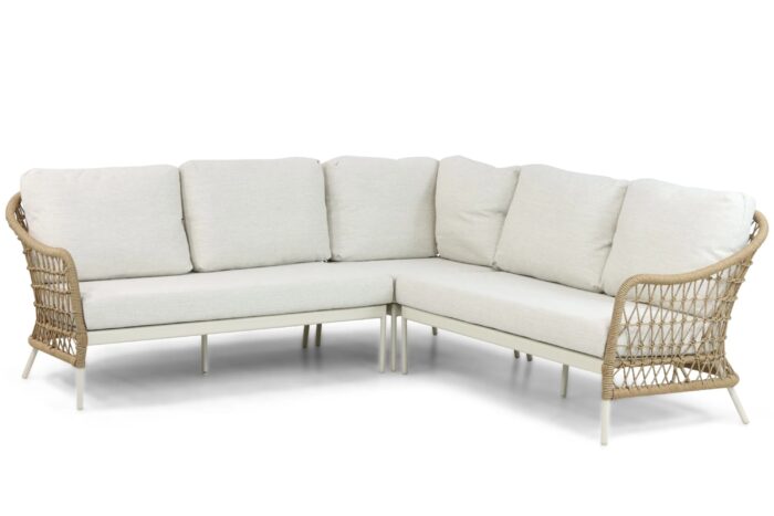 Coco Bali hoek loungeset 3-delig – Taupe-naturel-bruin