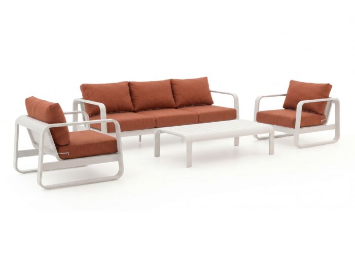 Forza Furniture Liri stoel-bank loungeset 4-delig – Wit