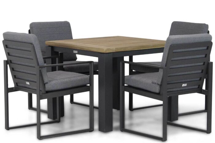 Santika Furniture Zaga/Veneto 90 cm dining tuinset 5-delig – Grijs-antraciet