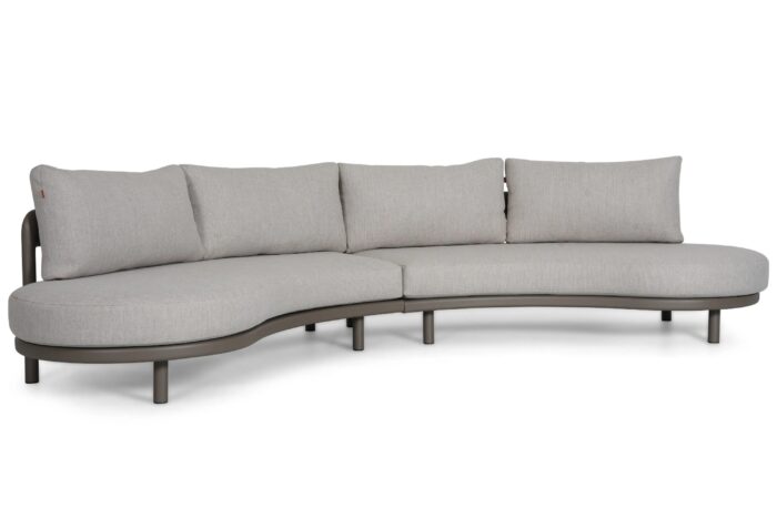 Santika Furniture Wave open bank links + rechts – Taupe-naturel-bruin