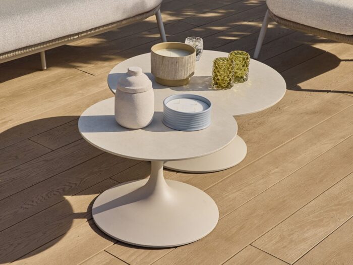 SUNS Nova lounge tuintafel ø 80cm (h: 34,5cm) Laagste prijsgarantie! – Taupe