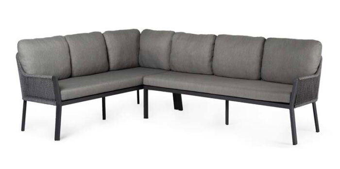 Tierra outdoor Liv lounge dining set links charcoal – grijs;zwart