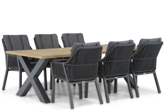 Lifestyle Garden Furniture Verona/Cardiff 240 cm dining tuinset 7-delig – Grijs-antraciet