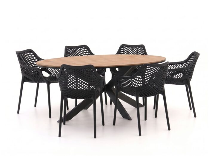Forza Furniture Forza Ripi/Fidenza 220cm ovaal dining tuinset 7-delig stapelbaar Laagste prijsgarantie!