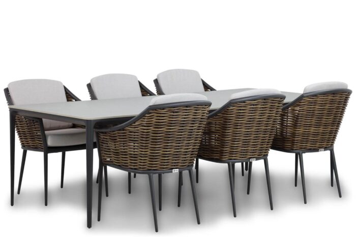 Coco Olivine/Gianna 240 cm dining tuinset 7-delig – Grijs-antraciet