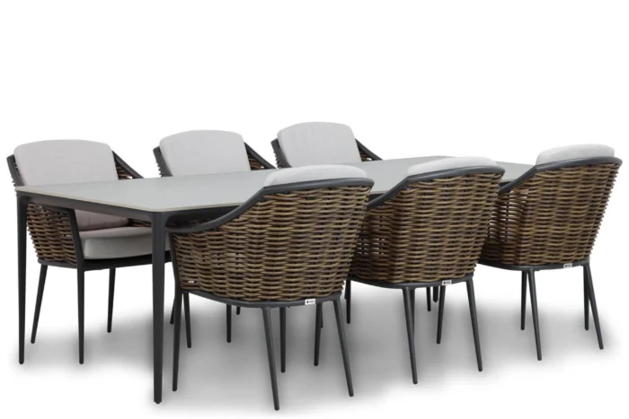 Coco Olivine/Gianna 240 cm dining tuinset 7-delig - Grijs-antraciet