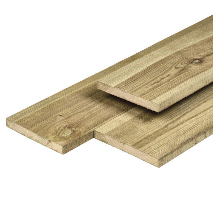 Tuindeco Midden-Europees grenen tuinplank gedroogd, groen geimpregneerd, geschaafd 4rh 1,6 x 14,0 x 450 cm