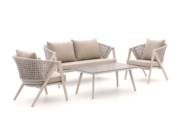 Manifesto Furniture Manifesto Valsecca stoel-bankset 4-delig Laagste prijsgarantie! – Taupe