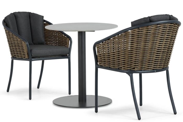 Santika Furniture Tika/Como 70 cm bistroset 3-delig – Grijs-antraciet