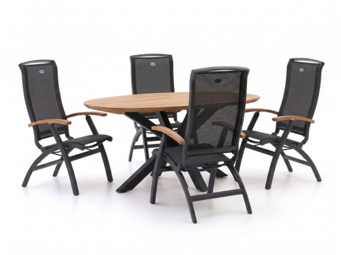 Hartman tuinmeubelen Hartman Da Vinci/Stephanie 200cm dining tuinset 5-delig verstelbaar Laagste prijsgarantie!