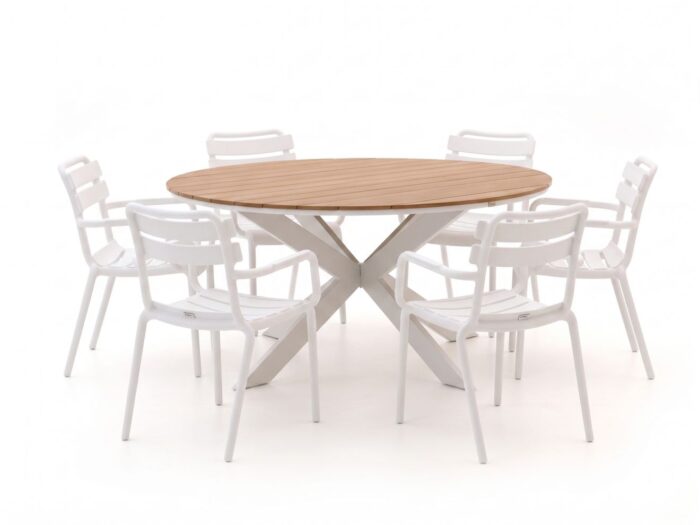 Forza Furniture Vico/Fidenza ø149cm dining tuinset 7-delig stapelbaar