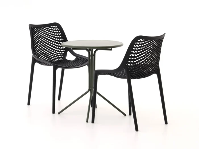 Forza Furniture Ripi/Aziano ø 60cm balkonset 3-delig stapelbaar - Groen