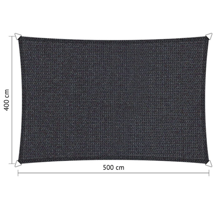 Shadow comfort Rechthoek schaduwdoek 4,00×5,00 m Carbon Black – grijs;zwart
