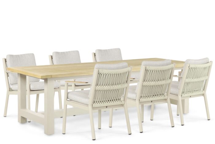 Coco Sevilla/San Francisco 260 cm dining tuinset 7-delig – Taupe-naturel-bruin