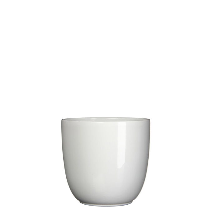 Mica decorations Bloempot Pot rond es/13 tusca 14 x 14.5 cm wit Mica