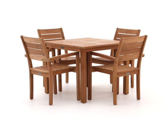 Sunyard Furniture + 10% kassakorting | Sunyard Liverpool 90cm dining tuinset 5-delig stapelbaar – Bruin