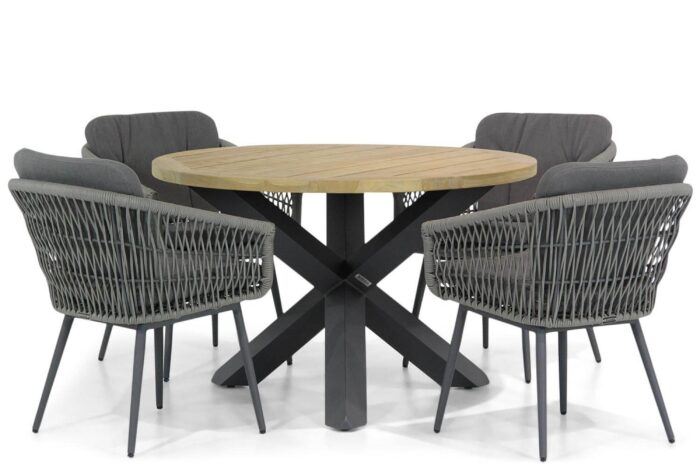 Lifestyle Garden Furniture Western/Rockville 120 cm dining tuinset 5-delig – Grijs-antraciet
