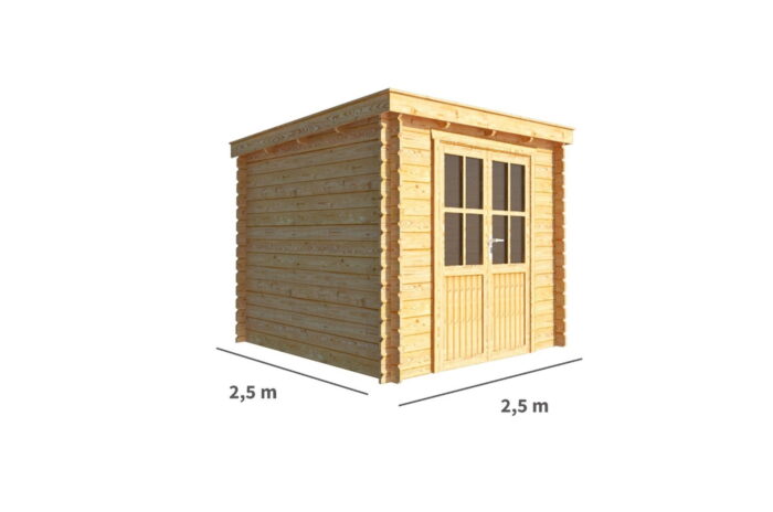Warentuin collection Blokhut, tuinhuisje Els-Inaya 250 cm bij 250 cm diep lessenaarsdak II – bruin
