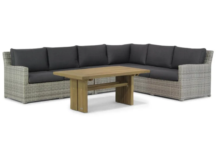 Garden Collections Giardino/Brighton 140 cm dining loungeset 5-delig - Grijs-antraciet