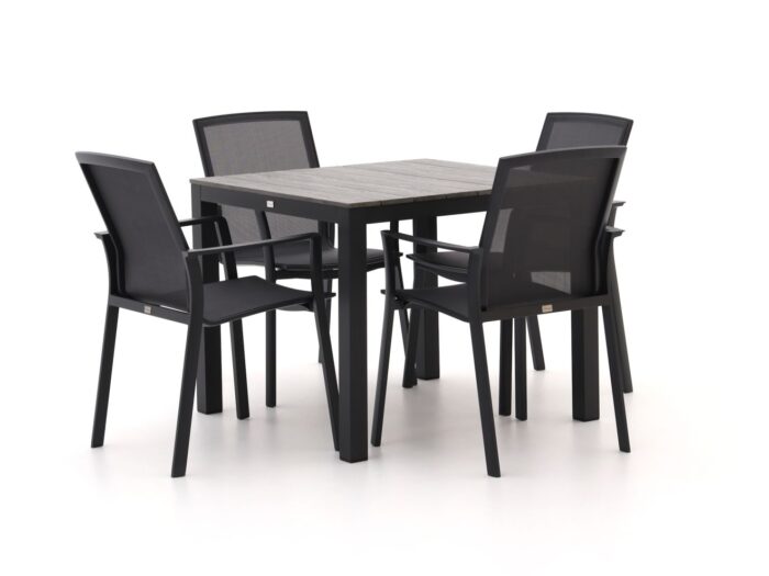 Bellagio tuinmeubelen Bellagio Dranera/Fidenza 90cm dining tuinset 5-delig stapelbaar Laagste prijsgarantie! – Grijs