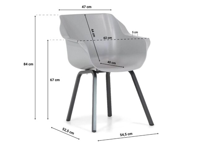 Hartman Sophie element dining tuinstoel – Grijs-antraciet