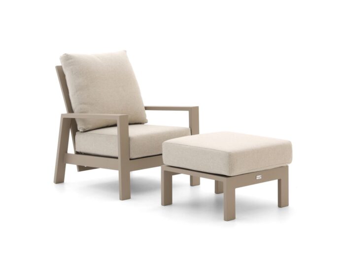 Tierra Outdoor Musone lounge tuinstoel verstelbaar met voetenbank Laagste prijsgarantie! – Taupe