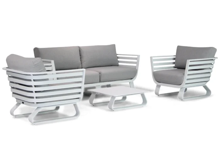Santika Furniture Sovita stoel-bank loungeset 4-delig - Wit