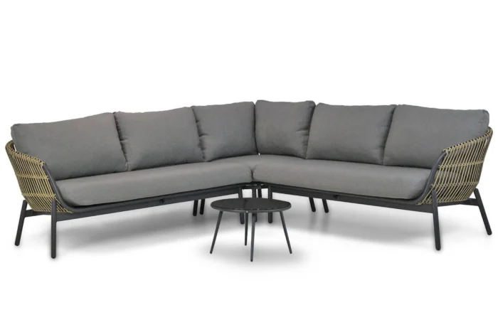 Coco Nathan/Enchante 60 cm hoek loungeset 4-delig - Taupe-naturel-bruin