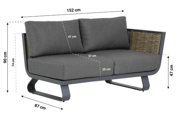 Santika Furniture Tika open bank links – Grijs-antraciet