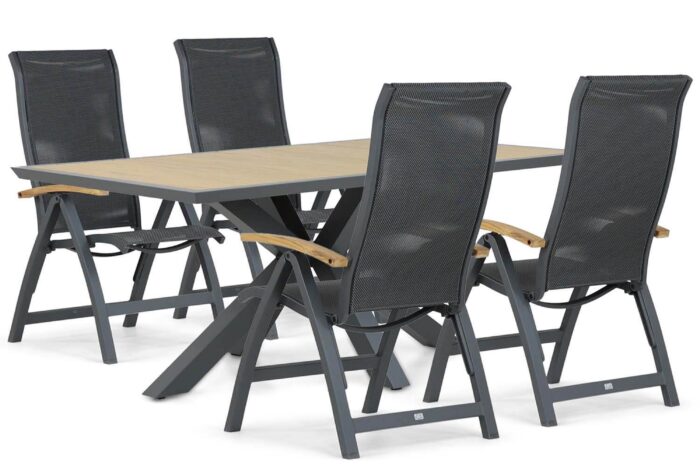 Presto Tarenta/Palermo 181 cm dining tuinset 5-delig – Grijs-antraciet