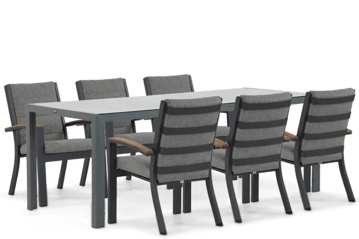Osmen Midura/Venustas 210 cm dining tuinset 7-delig - Grijs-antraciet