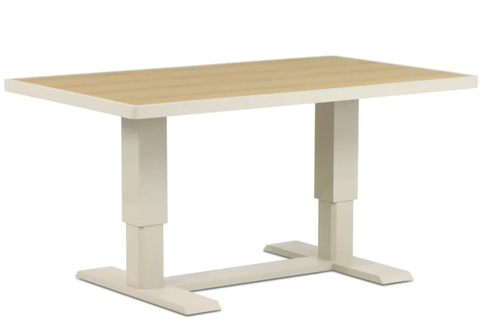 Lifestyle Garden Furniture Evora lounge/dining tuintafel 140 x 80 cm verstelbaar - Taupe-naturel-bruin
