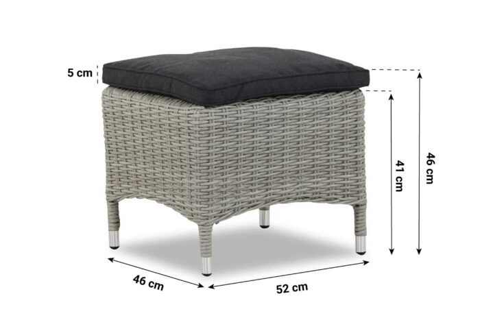 Garden Collections Madera dining voetenbank – Grijs-antraciet