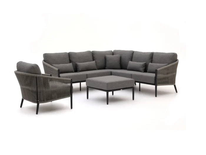 Bellagio tuinmeubelen Mineo hoek loungeset 5-delig - Grijs