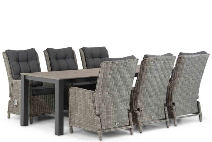 Garden Collections Kingston/Valley 240 cm dining tuinset 7-delig – Grijs-antraciet
