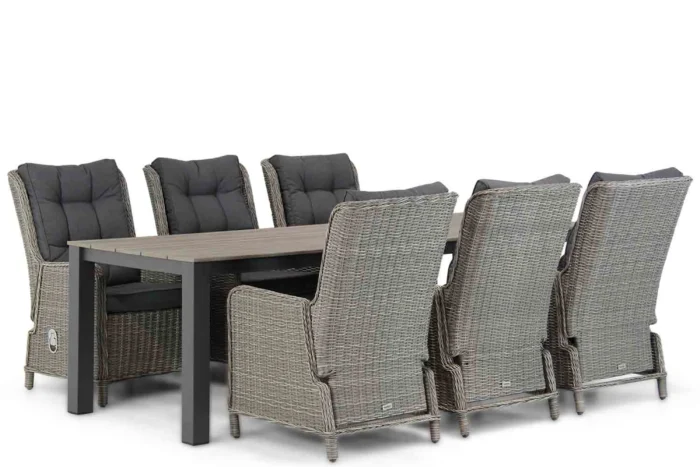 Garden Collections Kingston/Valley 240 cm dining tuinset 7-delig - Grijs-antraciet