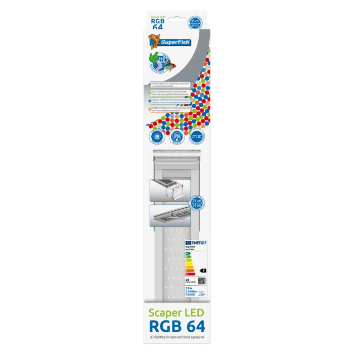 Superfish Scaper led rgb 64 cm- 29 w – zwart
