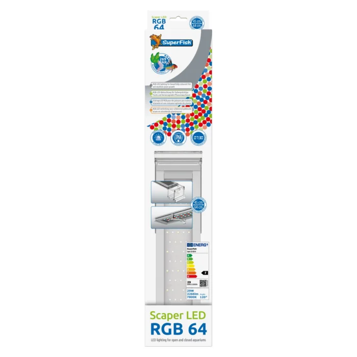 Superfish Scaper led rgb 64 cm- 29 w - zwart
