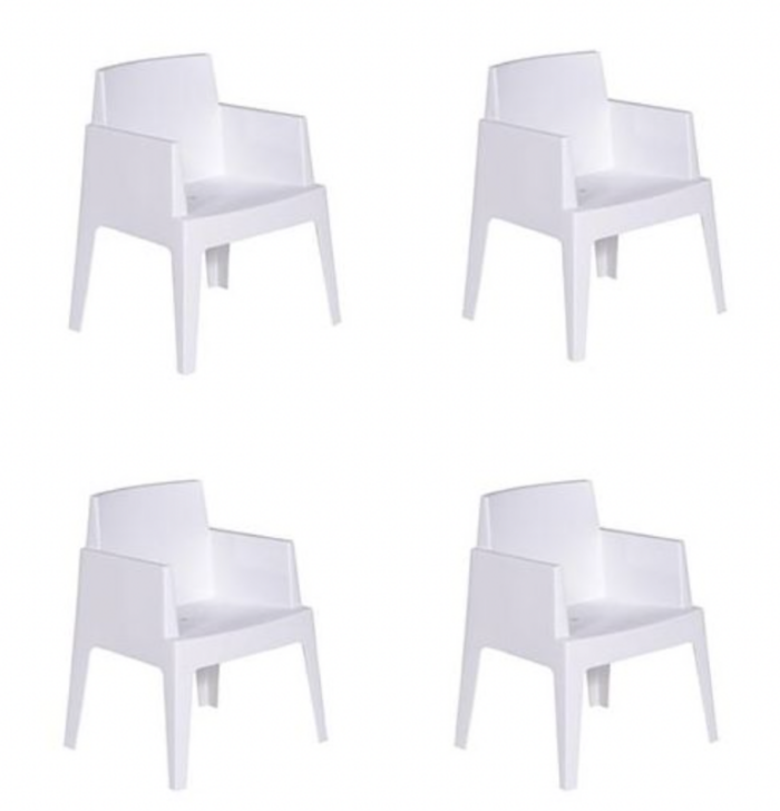 Garden impressions Box Tuinstoel Wit 4 stuks tuinmeubel