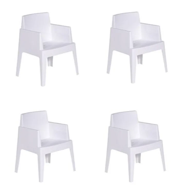 Garden impressions Box Tuinstoel Wit 4 stuks tuinmeubel