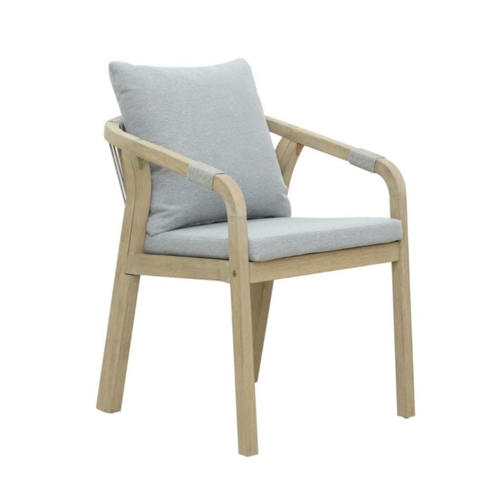 BUITEN living Alora dining tuinstoel | hardhout + touw | Light Grey – Lichtgrijs