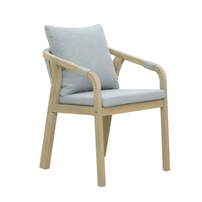BUITEN living Alora dining tuinstoel | hardhout + touw | Light Grey - Lichtgrijs