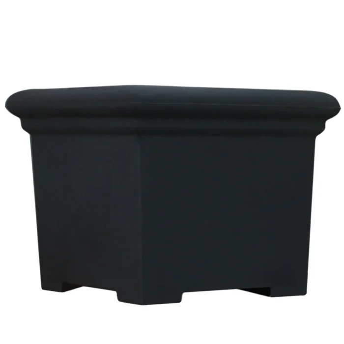 Prestige Grote vierkante 400l zwarte plantenbak bloempot - zwart