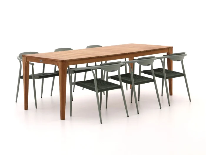 Manifesto Furniture Cavone/Bruca 220cm dining tuinset 7-delig stapelbaar - Bruin