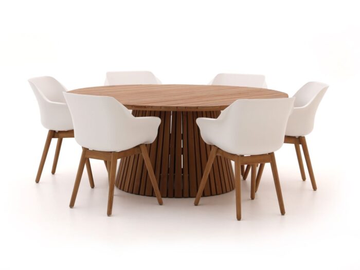 Hartman tuinmeubelen Sophie Studio/Santa Severina ø180cm dining tuinset 7-delig – Bruin
